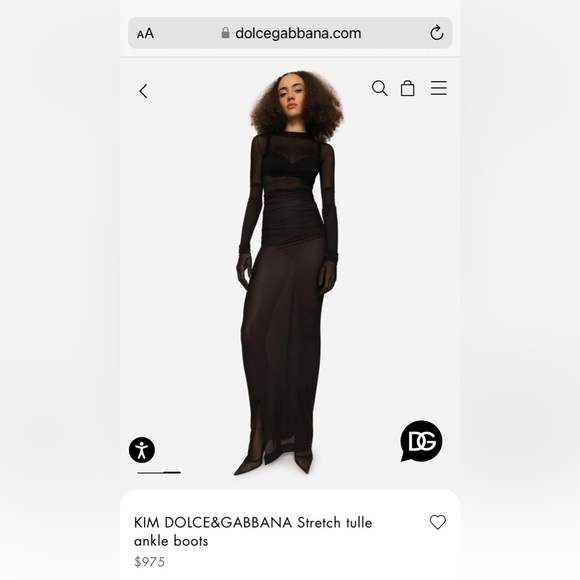 KIM DOLCE&GABBANA Stretch tulle ankle boots $975 - Picture 11 of 15